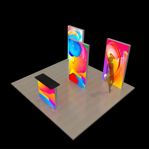 fast assembling modular free standing light boxes for shows